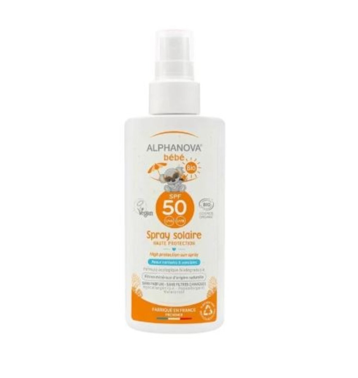 ALPHANOVA BEBE SPRAY SOLAIRE BIO SPF50 125G NEW ALPHANOVA BEBE SPRAY SOLAIRE BIO SPF50 125G NEW