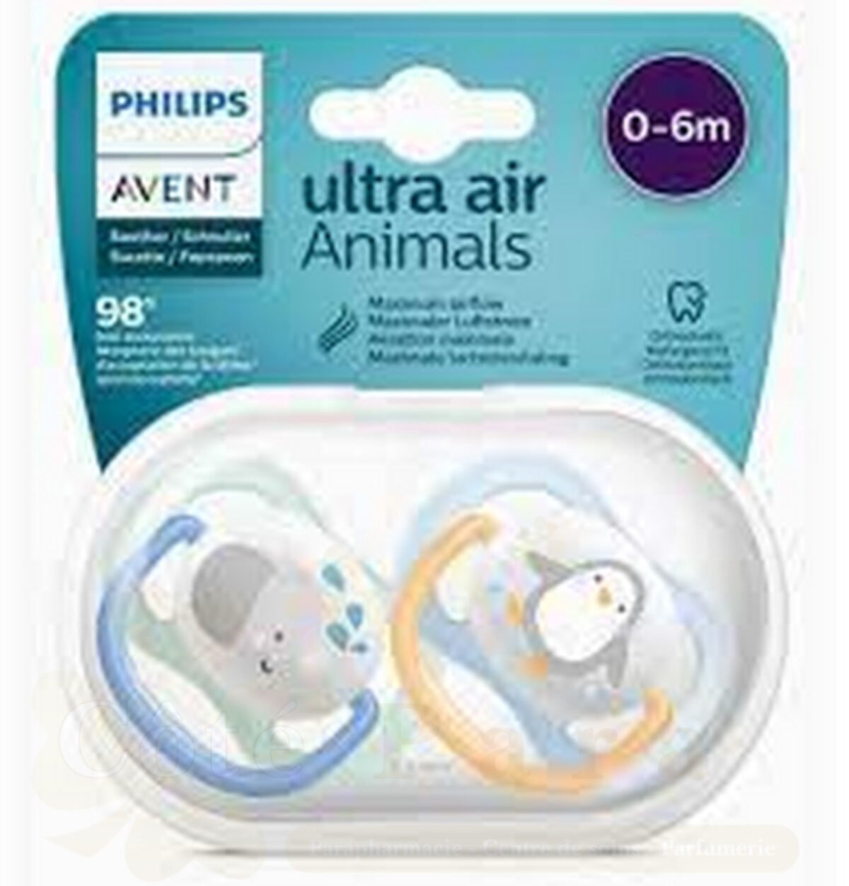 AVENT 2 SUCETTES ULTRA AIR ANIMALS 0-6 BOY/ELEP/PENG SCF080/05 AVENT 2 SUCETTES ULTRA AIR ANIMALS 0-6 BOY/ELEP/PENG SCF080/05