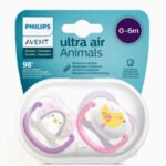 AVENT 2 SUCETTES ULTRA AIR ANIMALS 0-6 GIRL/PENG/BIRD SCF080/06