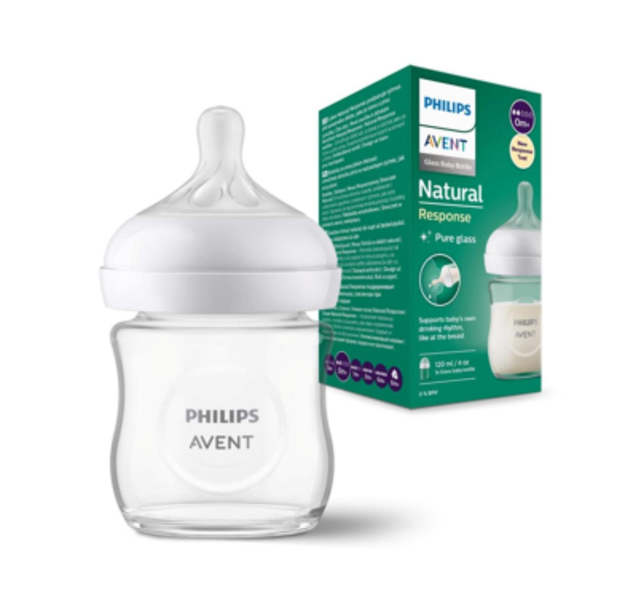 AVENT BIBERON NATURAL REPONSE EN VERRE 0M+ 125ML SCY930/01 AVENT BIBERON NATURAL REPONSE EN VERRE 0M+ 125ML SCY930/01
