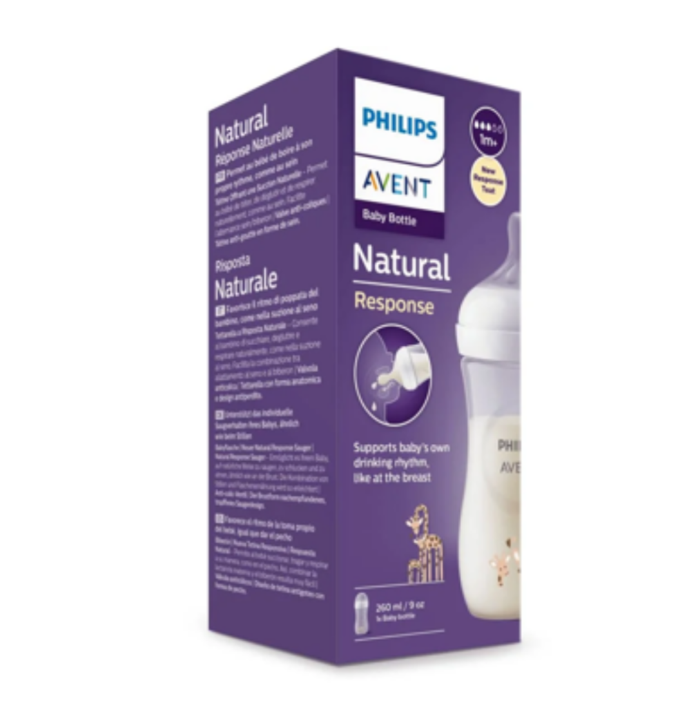 AVENT BIBERON NATURAL REPONSE GIRAFFE 1M+ 260ML SCY903/66
