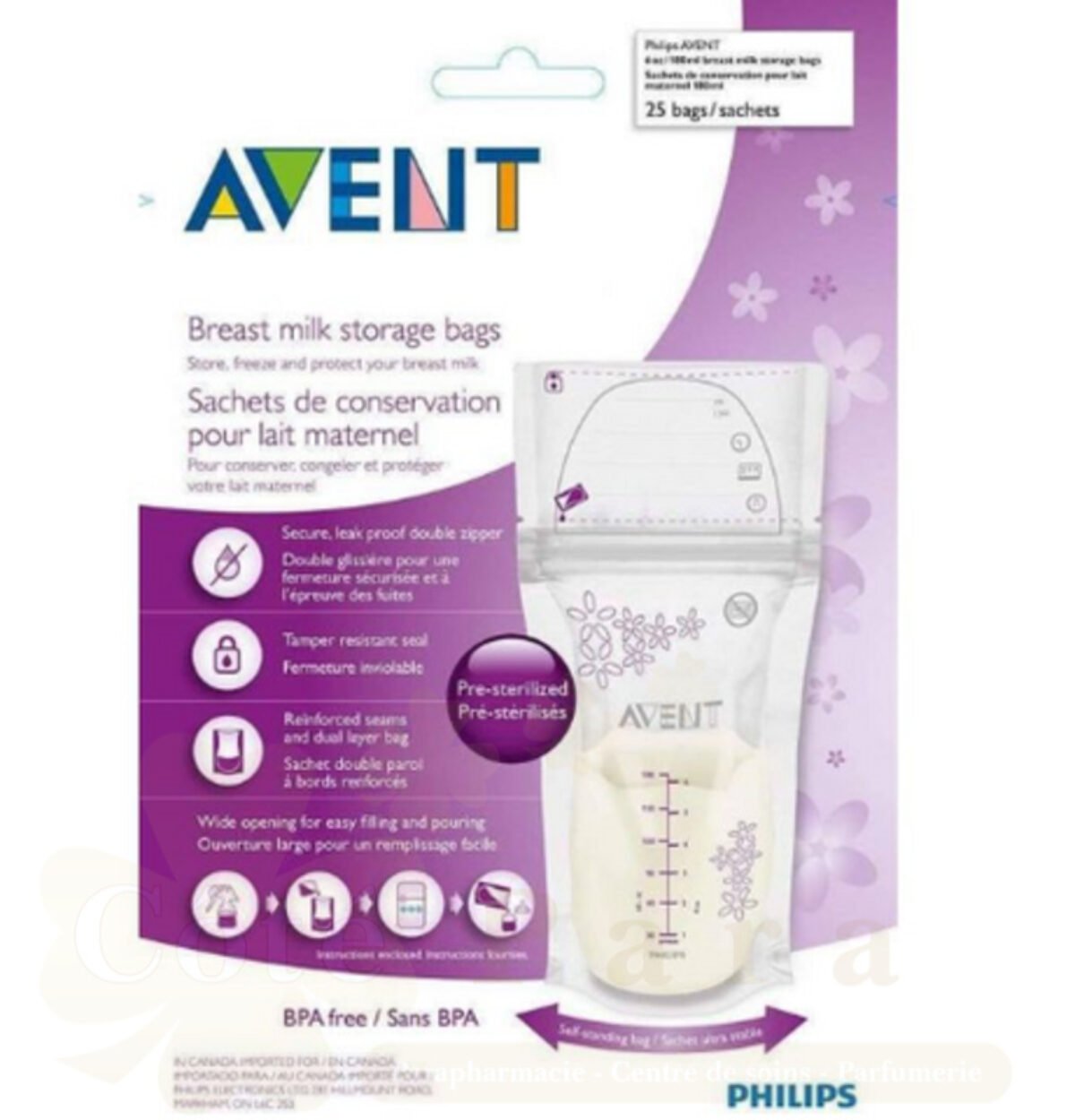 AVENT SACHETS DE CONSERVATION DU LAIT MATERNEL SCF603/25 AVENT SACHETS DE CONSERVATION DU LAIT MATERNEL SCF603/25