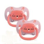 BEBE CONFORT 2 SUCETTES REVERSIBLE ANIMALS ROSE 18-36 SILICONE REF 3104202060