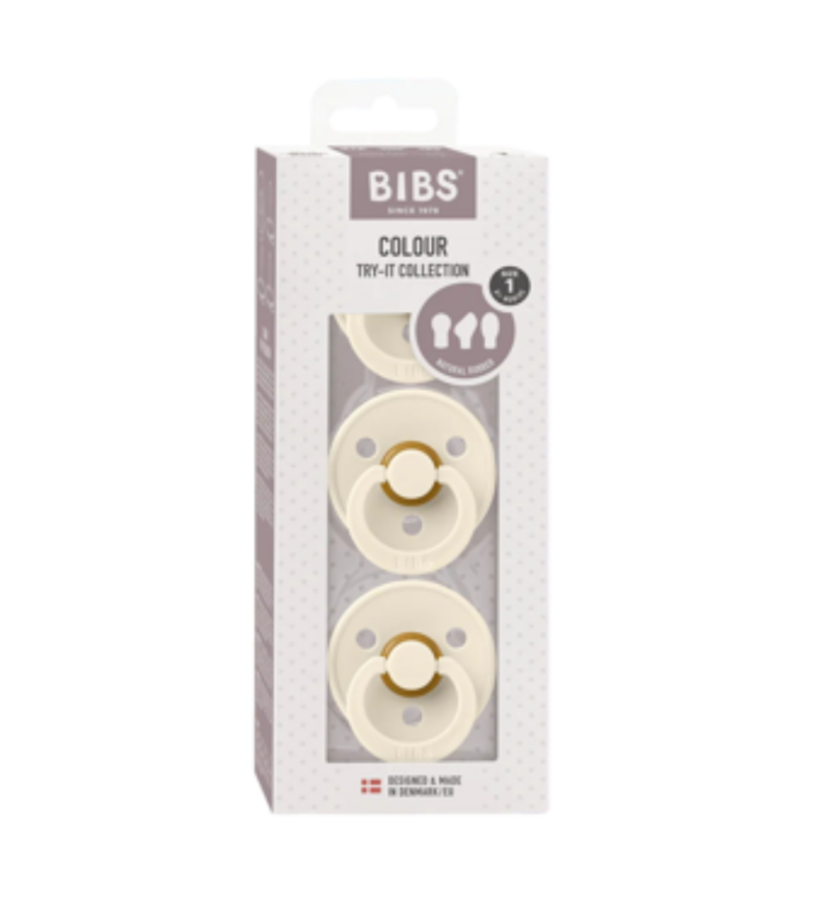 BIBS COLOUR 3 SUCETTES TRY IT PACK IVORY TAILLE 1 REF 81340