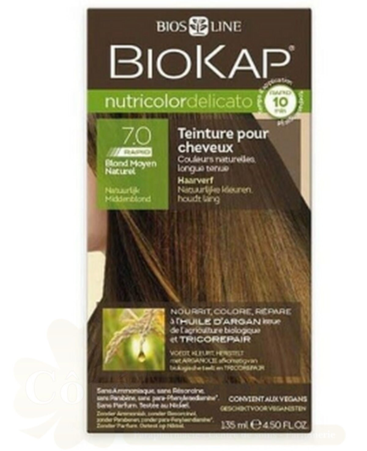 BIOKAP NUTRICOLOR DELICATO RAPID 7.0 BLOND MOYEN 135 ML BIOKAP NUTRICOLOR DELICATO RAPID 7.0 BLOND MOYEN 135 ML
