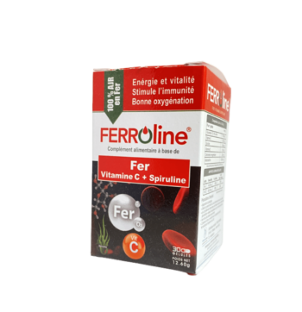 CMC PHARMA FERROLINE FER VITAMINE C +SPIRULINE 30 GELULES