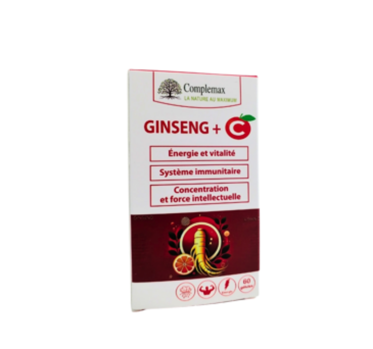 COMPLEMAX GINSENG+ VITAMINE C 60 GELULES COMPLEMAX GINSENG+ VITAMINE C 60 GELULES
