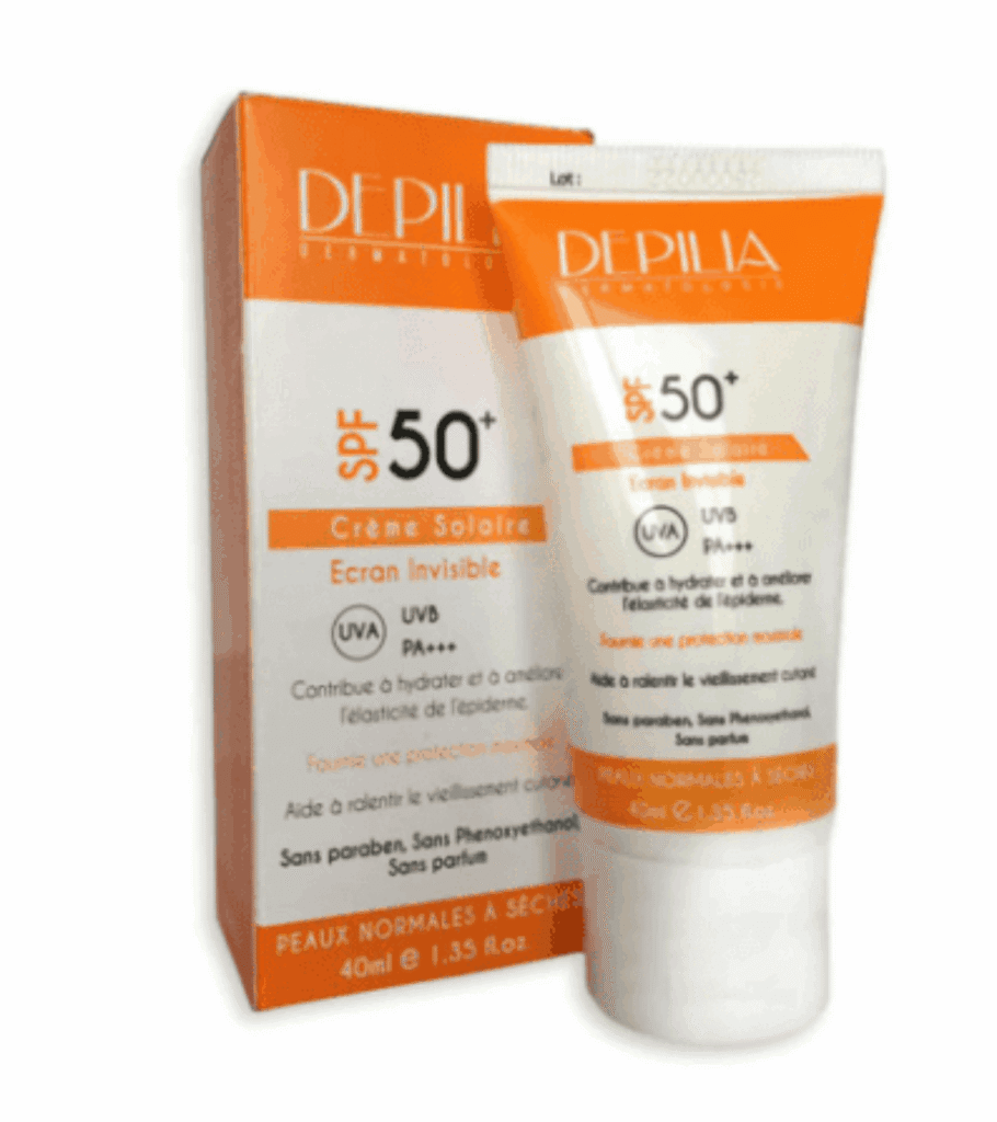 DEPILIA ECRAN CREME SOLAIRE INVISIBLE SPF50+ 50ML