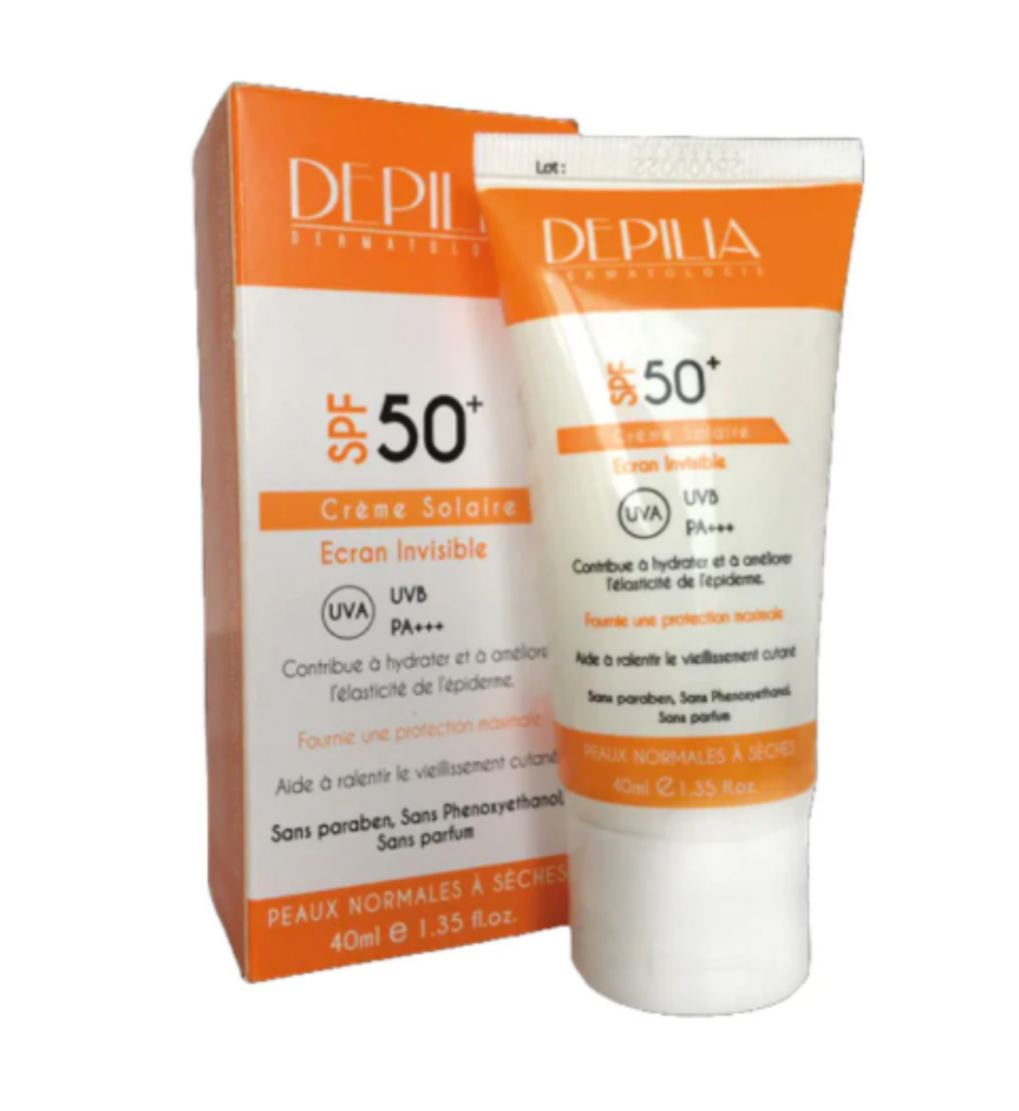DEPILIA ECRAN FLUIDE SOLAIRE INVISIBLE SPF50+ 50ML