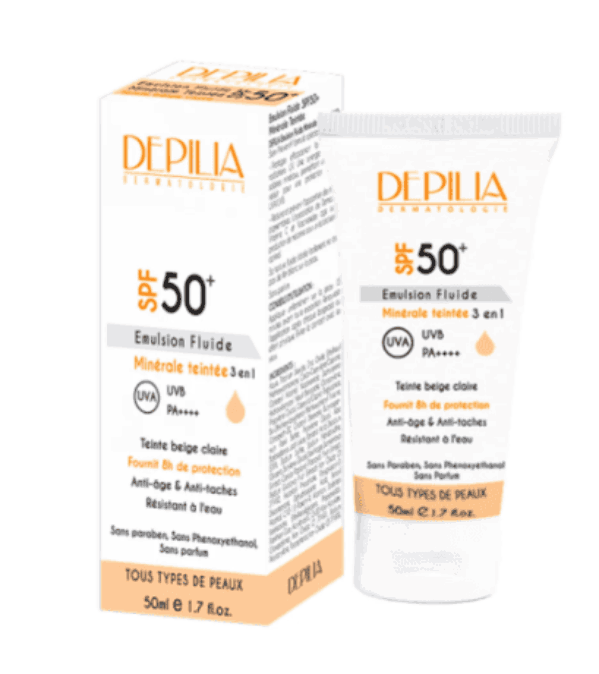 DEPILIA ECRAN SOLAIRE TEINTE MINERALE SPF50+ 50ML DEPILIA ECRAN SOLAIRE TEINTE MINERALE SPF50+ 50ML