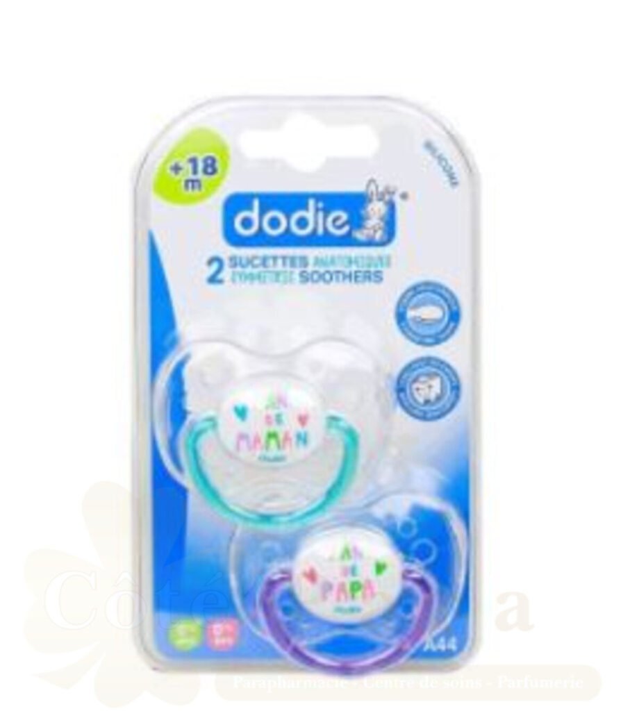 DODIE 2 SUCETTES ANATOMIQUES DUO FAN 18M+ A44