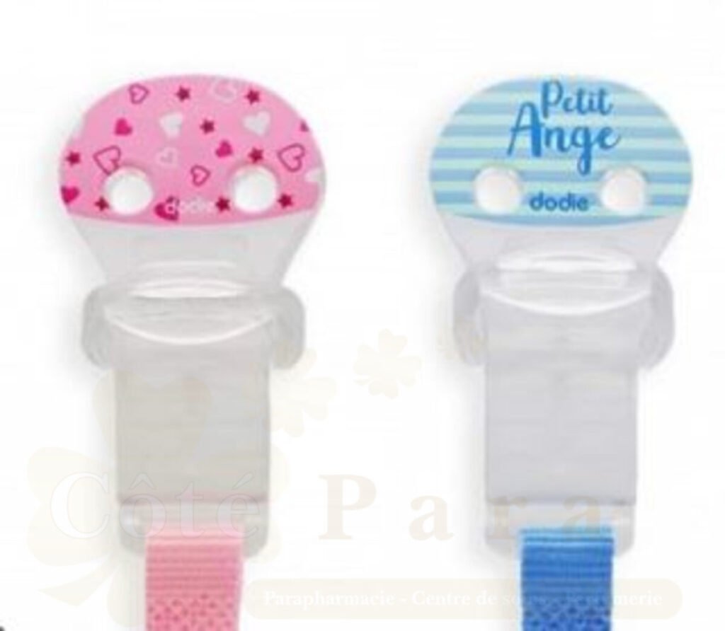 DODIE ATTACHE SUCETTE RUBAN ROSE/BLEU
