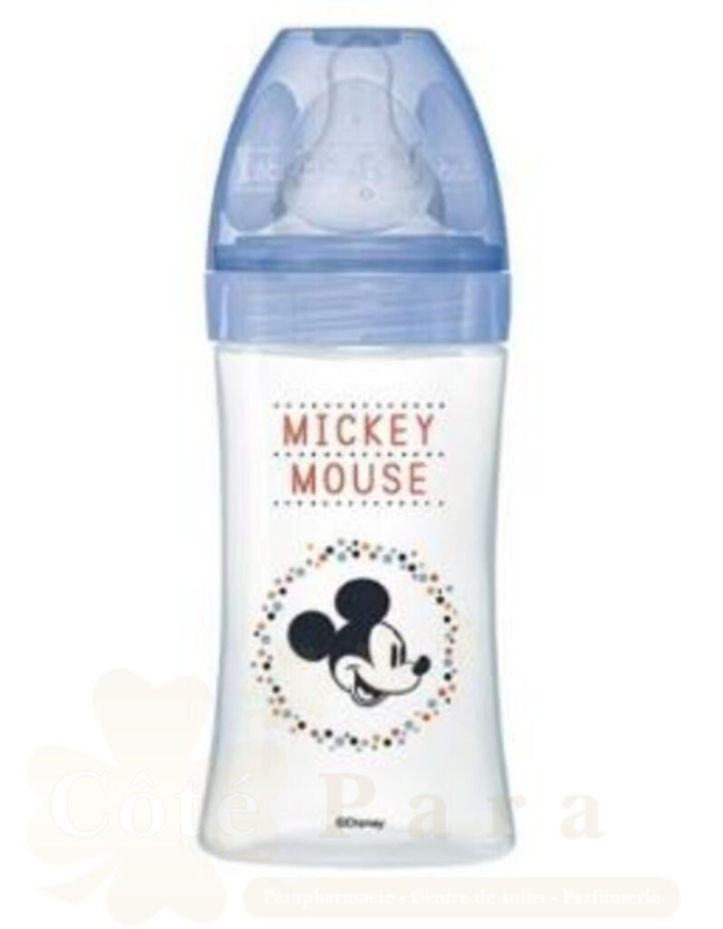 DODIE BIBERON INITIATION MICKEY BLEU TET RONDE 3VIT 270ML 0-6M
