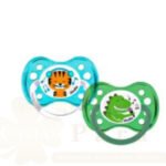 DODIE SUCETTE ANATOMIQUE 6M+ DUO TIGRE DINOSAURE N?A28