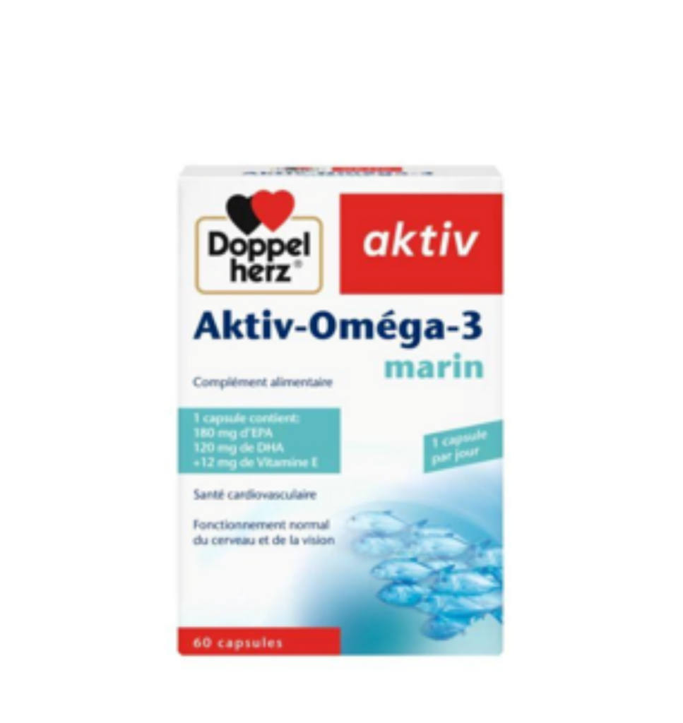 DOPPEL HERZ AKTIV OMEGA 3 MARIN 60 CAPSULES NEW