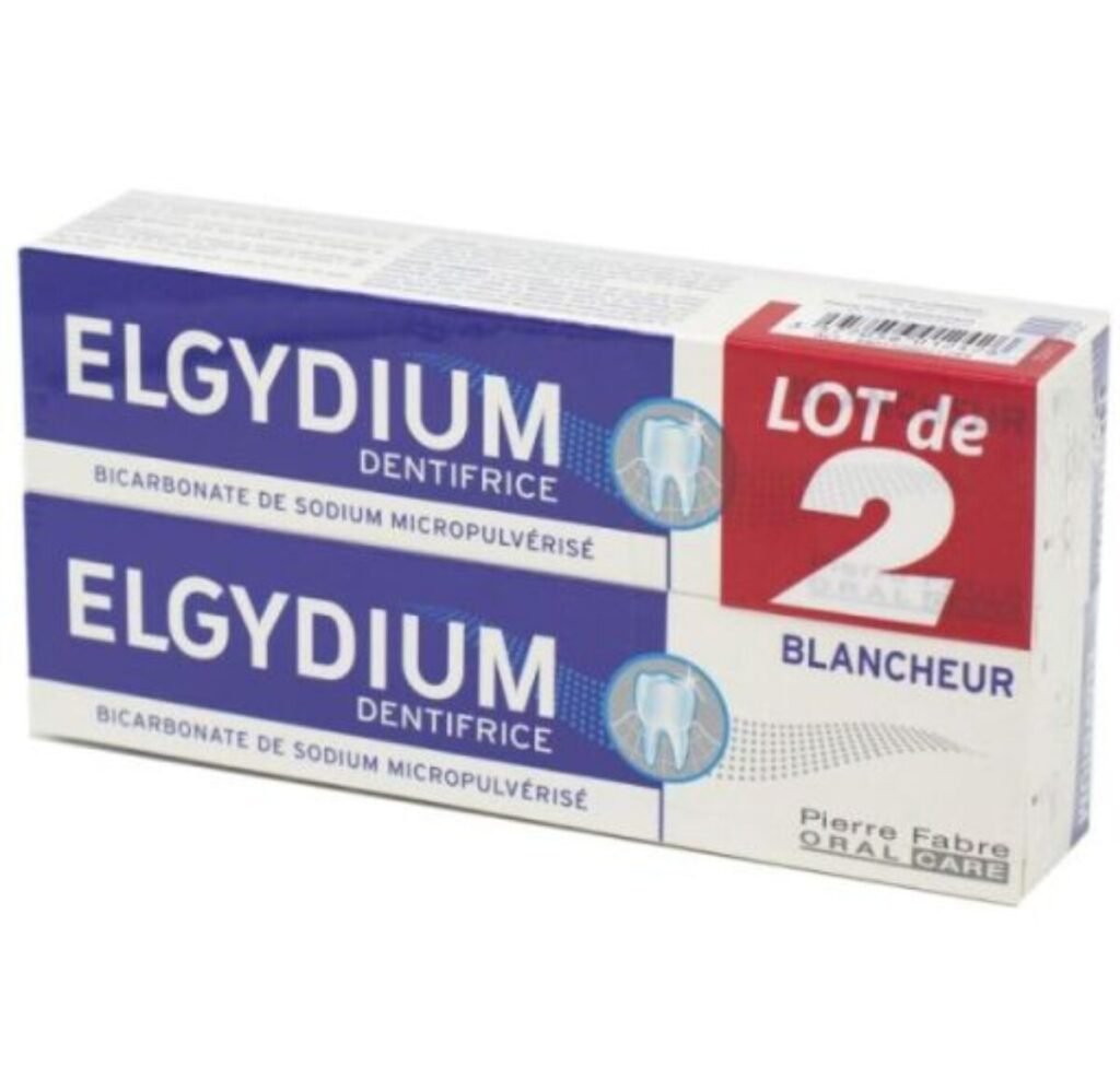 ELGYDIUM DENTIFRICE BLANCHEUR BICARBONATE 75ML LOT DE 2 + BAD MICROBALL BLANCHEUR MEDIUM OFFERTE