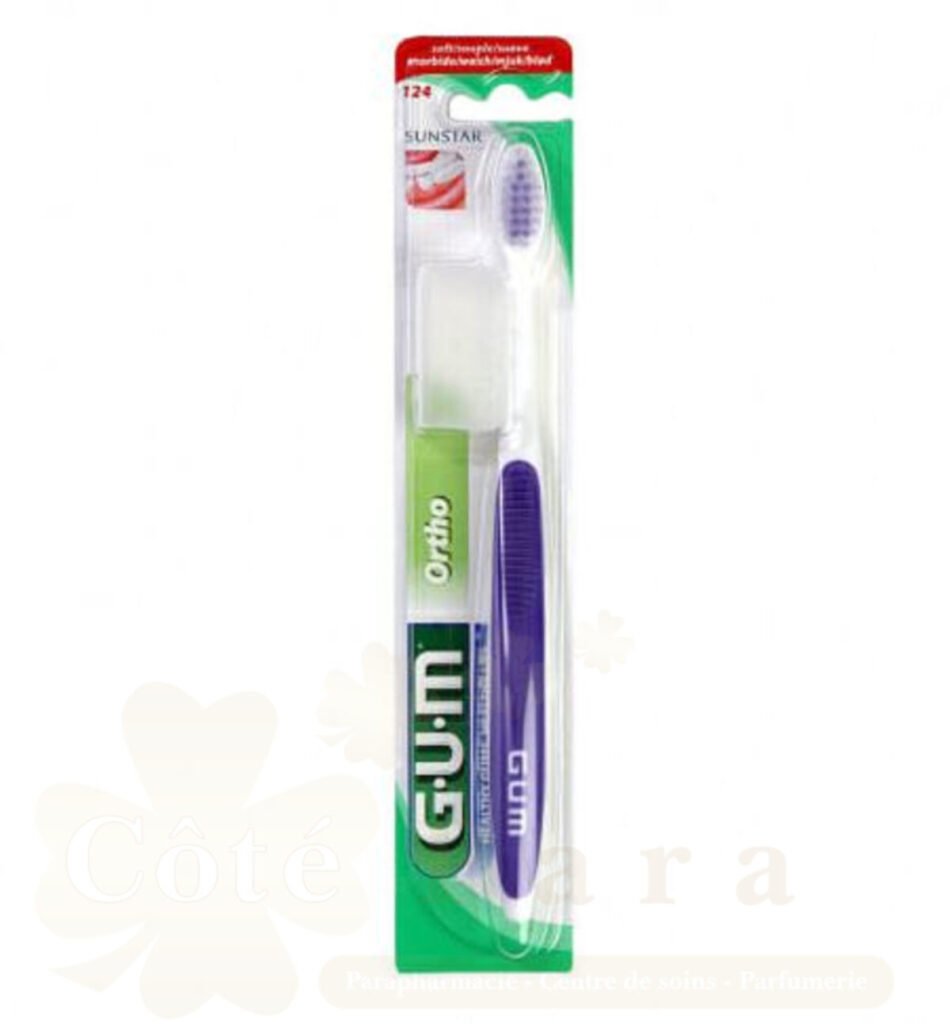GUM BROSSE A DENTS ORTHO AVEC CAPUCHON REF 124