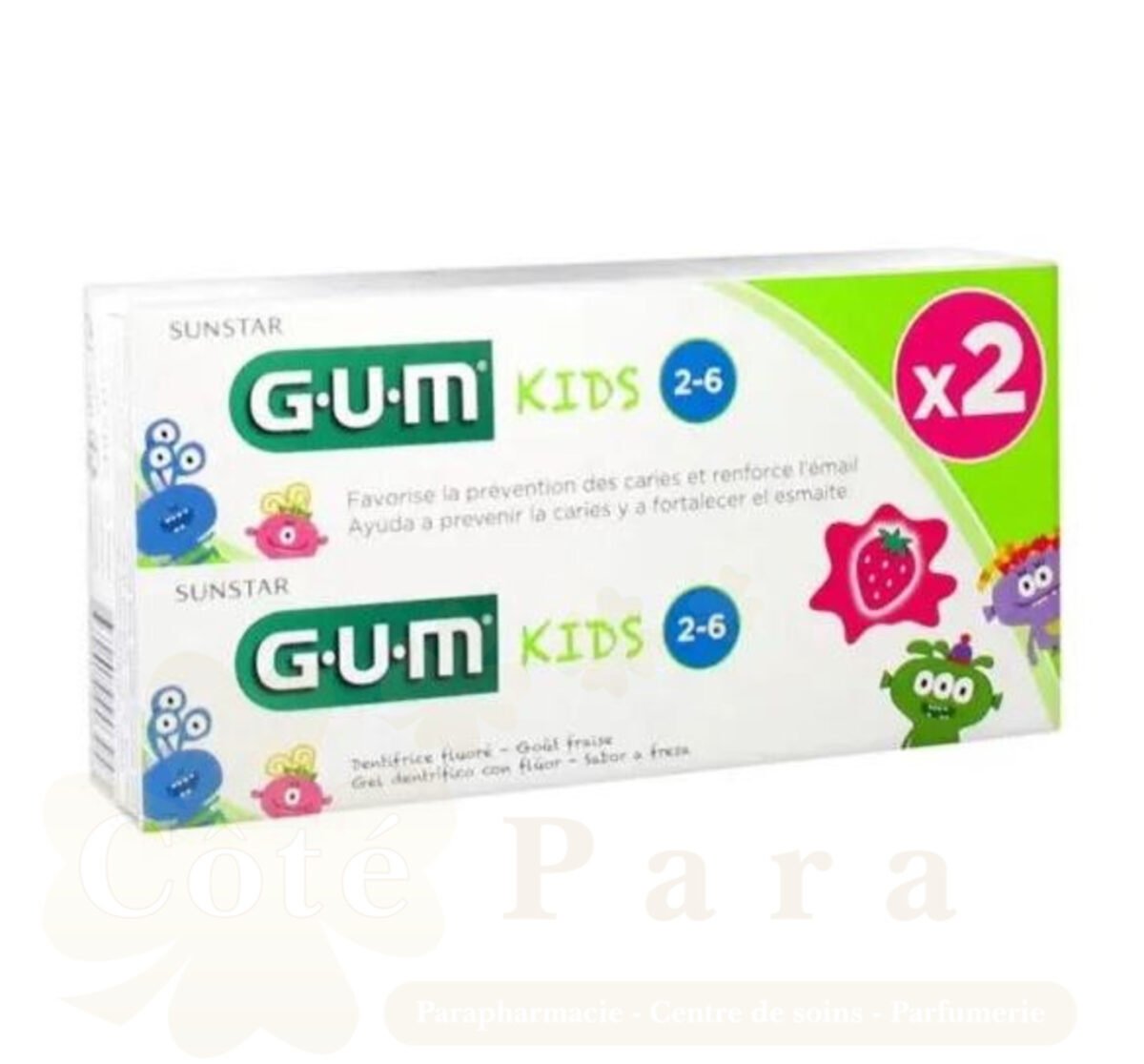 GUM DENTIFRICE KIDS 3ANS+ 50ML LOT DE 2 3000/2 GUM DENTIFRICE KIDS 3ANS+ 50ML LOT DE 2 3000/2