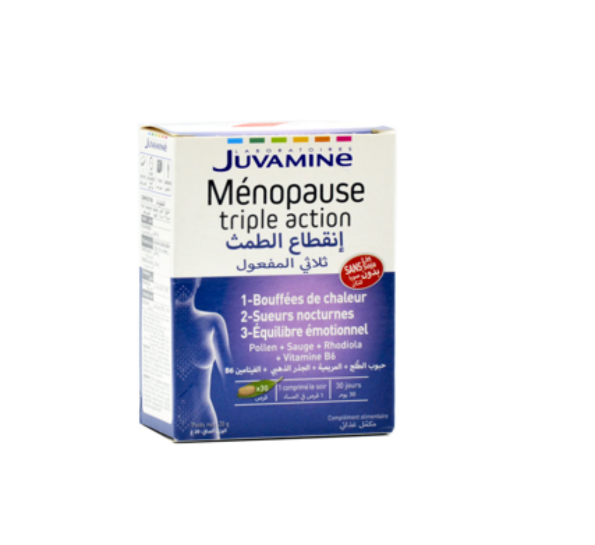 JUVAMINE MENOPAUSE TRIPLE ACTION 30 COMPRIMES JUVAMINE MENOPAUSE TRIPLE ACTION 30 COMPRIMES