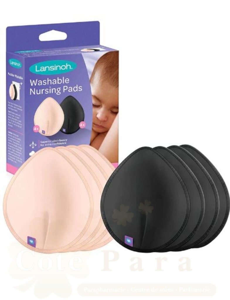 LANSINOH COUSSINET D'ALLAITEMENT LAVABLE ROSE/NOIR 8 UNITES