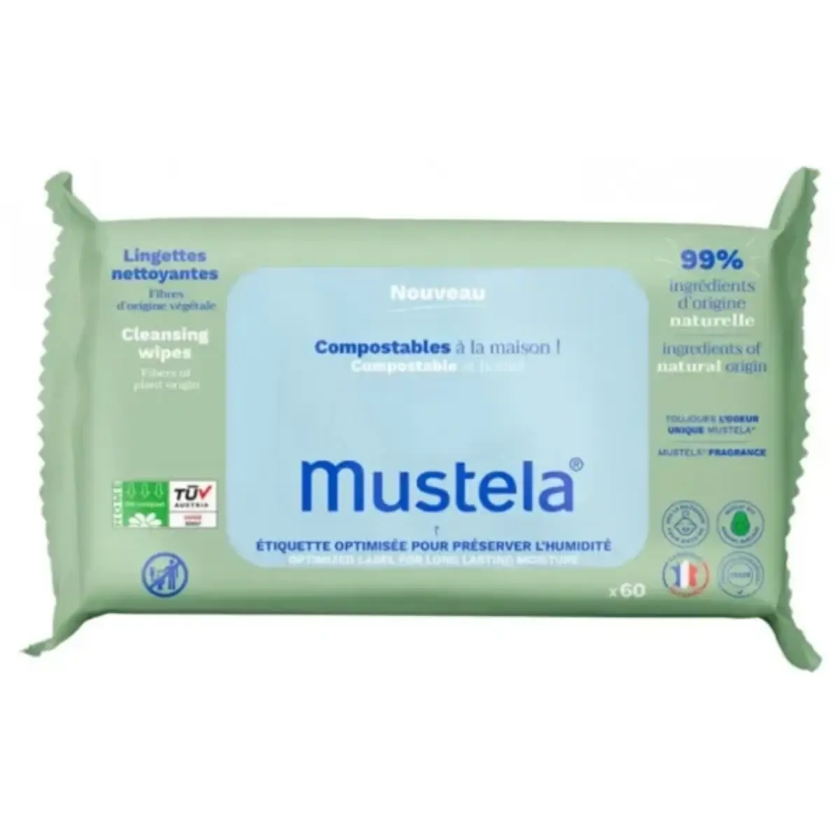 MUSTELA LINGETTES NETTOYANTES NATURELLES X60 MUSTELA LINGETTES NETTOYANTES NATURELLES X60