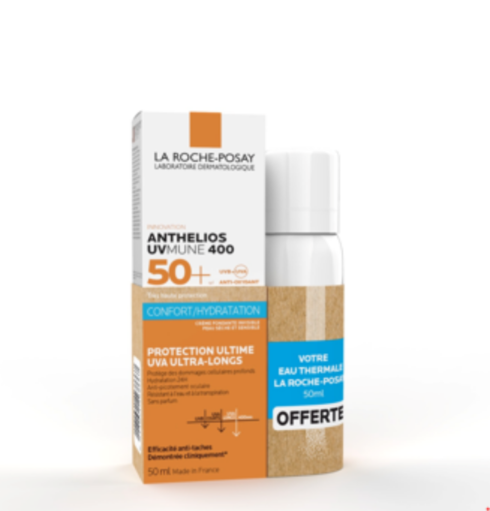 ROCHE POSAY ANTHELIOS UVMUNE 400 (CREME FONDANTE INVISIBLE 50+) 50ML + EAU THERMALE 50ML OFFERT