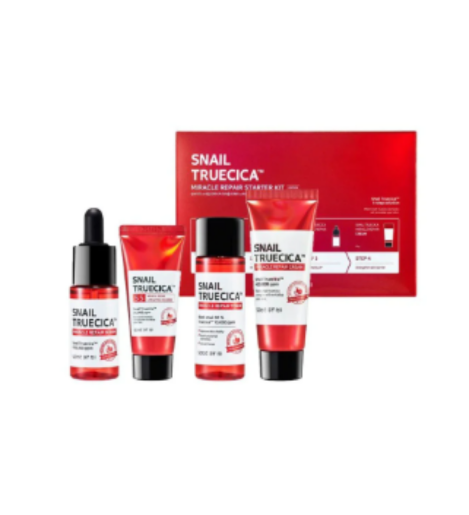 SOME BY MI SNAIL TRUECICA MIRACLE REPAIR STARTER KIT (Cleansing Gel 30ml, Toner 30ml, Serum 10ml, Cream 20g)