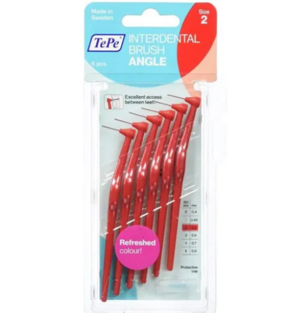 TEPE BROSSETTES INTERDENTAIRES ANGLE ROUGE 0.5MM TAILLE 2 * 6PCS 18236/2