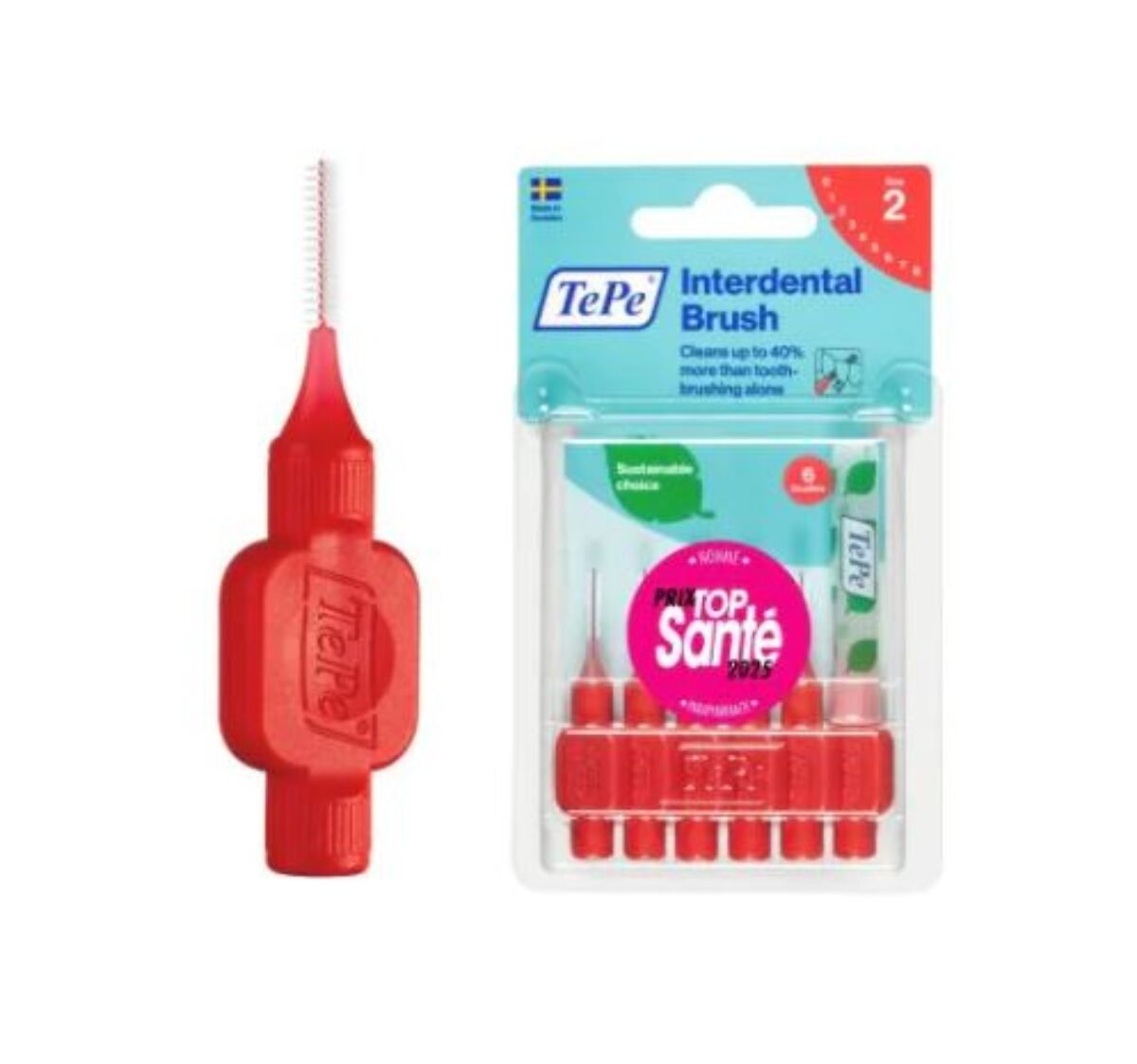 TEPE BROSSETTES INTERDENTAIRES ROUGE 0.5MM TAILLE 2 *6 18128/2 TEPE BROSSETTES INTERDENTAIRES ROUGE 0.5MM TAILLE 2 *6 18128/2