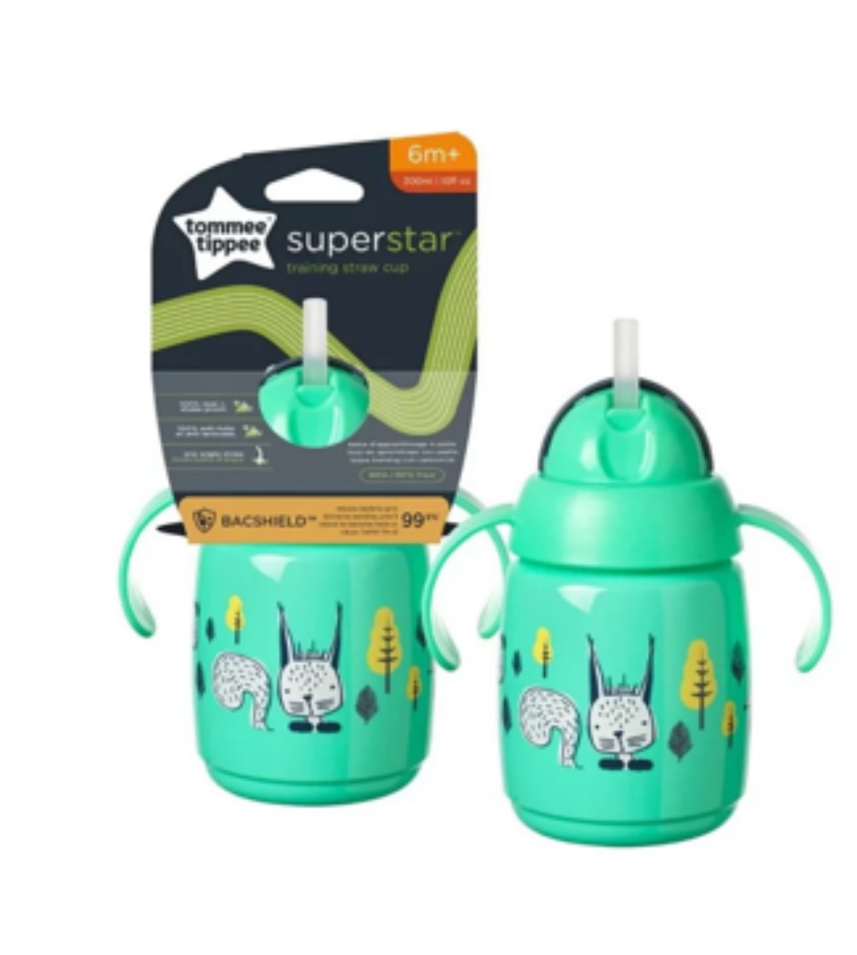 TOMMEE TIPPEE TASSE A PAILLE SUPERSTAR 300ML 6M+ VERT 447830-V TOMMEE TIPPEE TASSE A PAILLE SUPERSTAR 300ML 6M+ VERT 447830-V